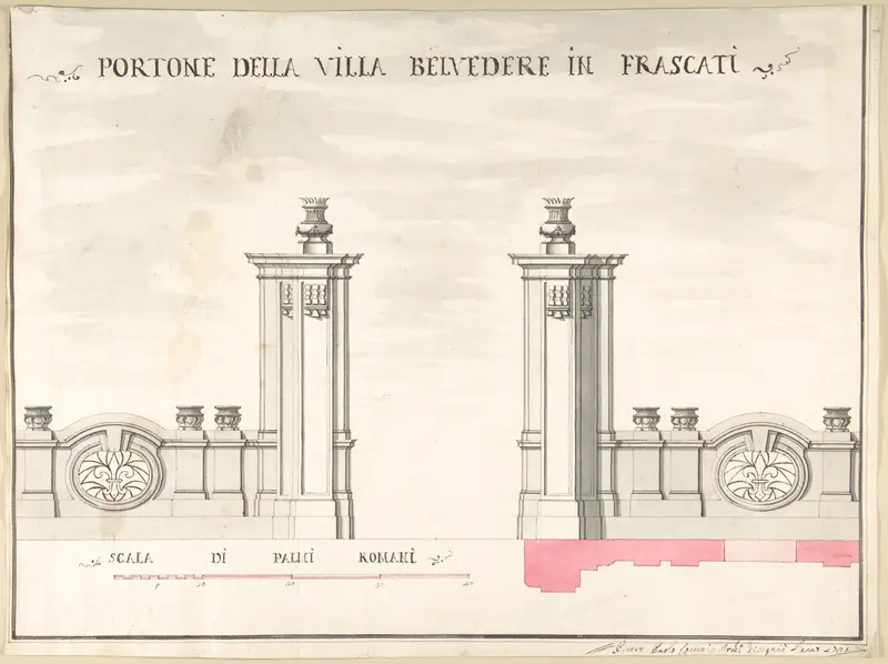 Gate of Villa Belvedere in Frascati Wall Art by Pietro Paolo Coccetti (Cocchetti) - High-Resolution Digital Print