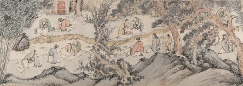 Gathering at the Orchid Pavilion Wall Art by Qian Gu - High-Resolution Digital Print