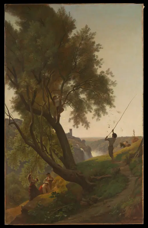 Gathering Olives at Tivoli Wall Art by François-Louis Français - High-Resolution Digital Print