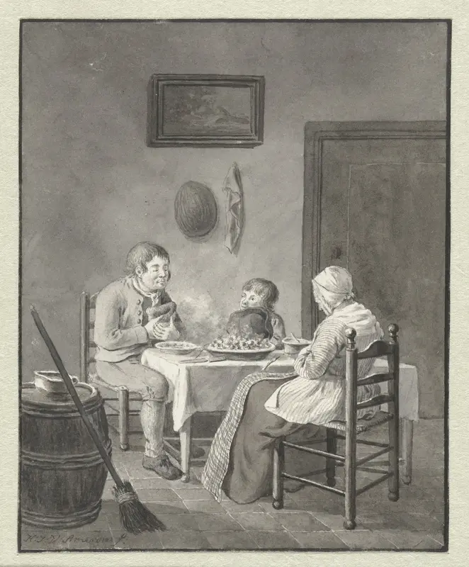 Gebed voor de maaltijd Wall Art by Hendrik Jan van Amerom - High-Resolution Digital Print