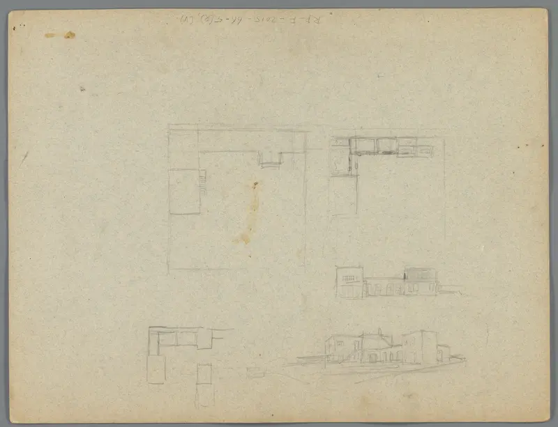 Gebouwencomplex met plattegronden Wall Art by Unknown - High-Resolution Digital Print