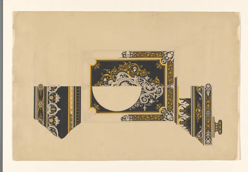 Gedamascineerd ijzeren kast voor een pendule Wall Art by Unknown - High-Resolution Digital Print