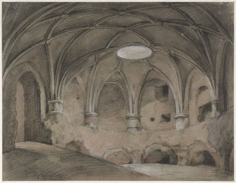 Gedeelte van het Spanjaardshol op het Vreeburg te Utrecht Wall Art by Hendrik Willem Cramer - High-Resolution Digital Print