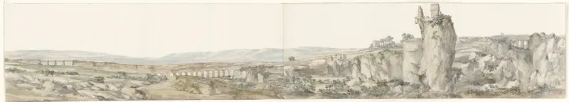 Gedeelte van Latomies grotten bij Syracuse welke vroeger dienden als gevangenis Wall Art by Louis Ducros - High-Resolution Digital Print