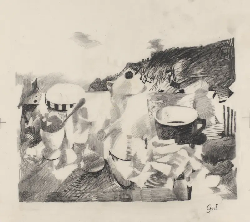 Gedekte ontbijttafel aan de kust Wall Art by Nicolaas Wijnberg - High-Resolution Digital Print