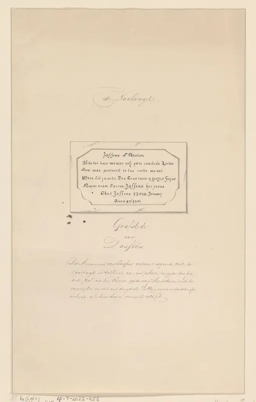 Gedenkplaat van Henricus Zassius in de Oude Kerk te Naaldwijk Wall Art by anonymous - High-Resolution Digital Print