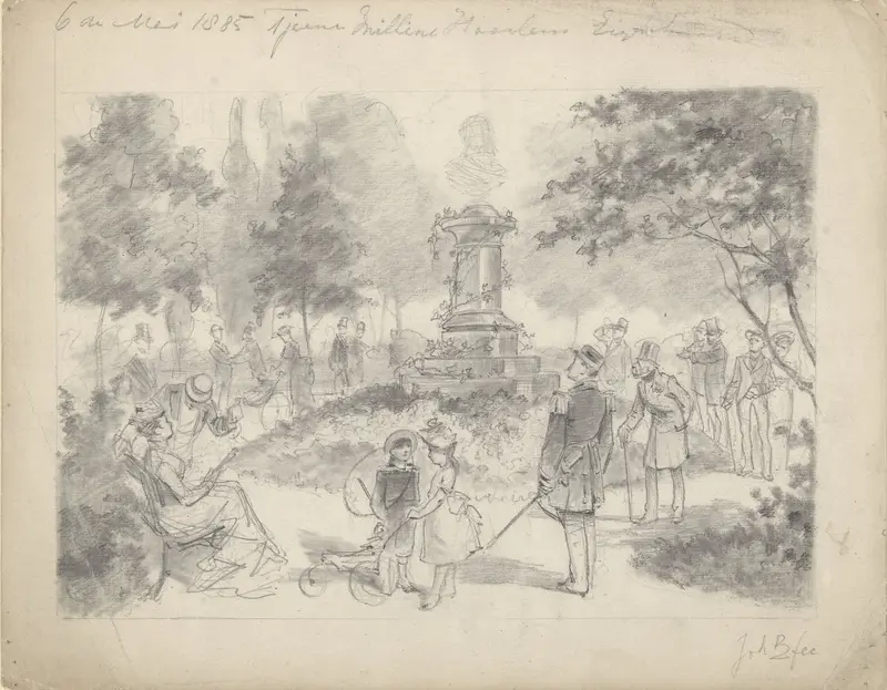 Gedenkteken voor Prins Hendrik der Nederlanden in het Plantsoen op de Prins Hendrikkade te Amsterdam Wall Art by Unknown - High-Resolution Digital Print