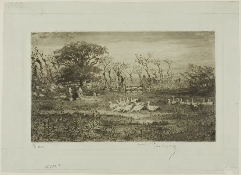 Geese Wall Art by Félix Hilaire Buhot - High-Resolution Digital Print