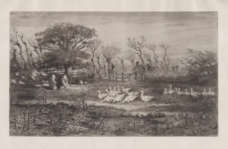 Geese Wall Art by Félix-Hilaire Buhot - High-Resolution Digital Print