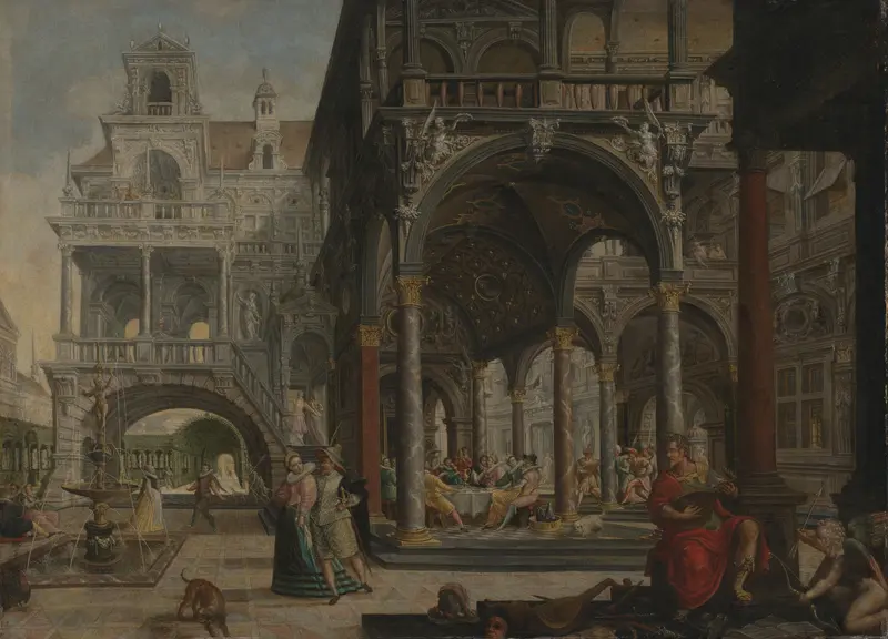 Gefantaseerd renaissance paleis Wall Art by Hendrick Aerts - High-Resolution Digital Print