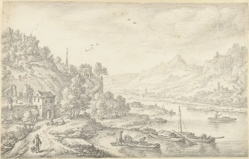 Gefantaseerd Rijngezicht Wall Art by Herman Saftleven - High-Resolution Digital Print