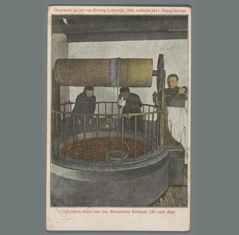 Gegraven op last van Koning Lodewijk, 1809, voltooid 1811, Hoog-Soeren. Origineele kaart van den Beroemden Echoput, 232 voet diep Wall Art by anonymous - High-Resolution Digital Print