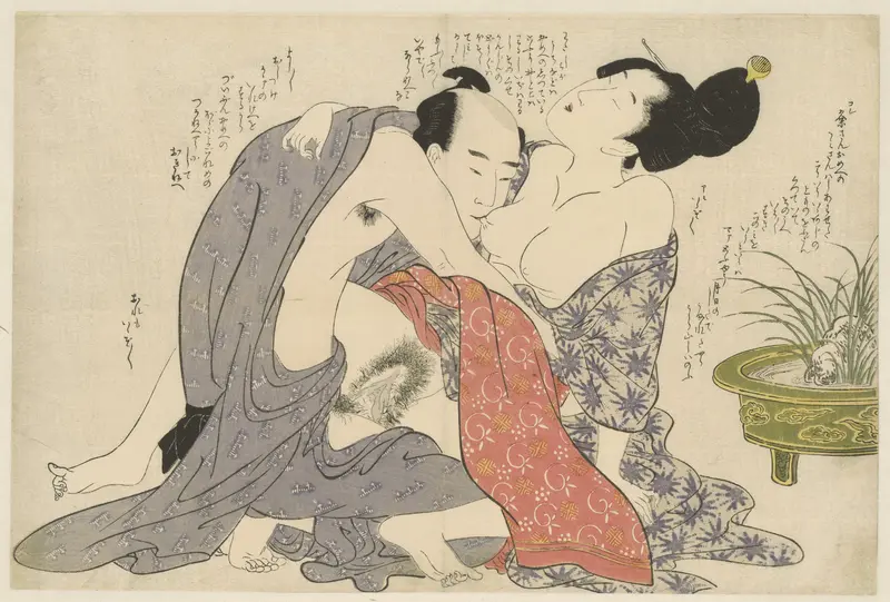 Geheime affaire van een getrouwde man en een getrouwde vrouw Wall Art by Kitagawa Utamaro - High-Resolution Digital Print