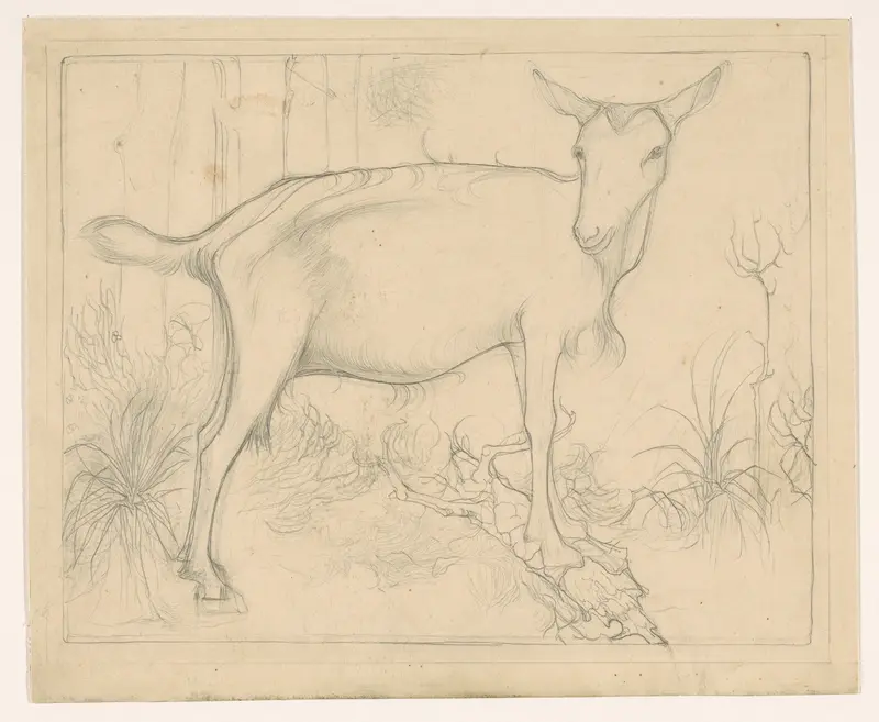 Geit op een boomstam Wall Art by Jan Mankes - High-Resolution Digital Print