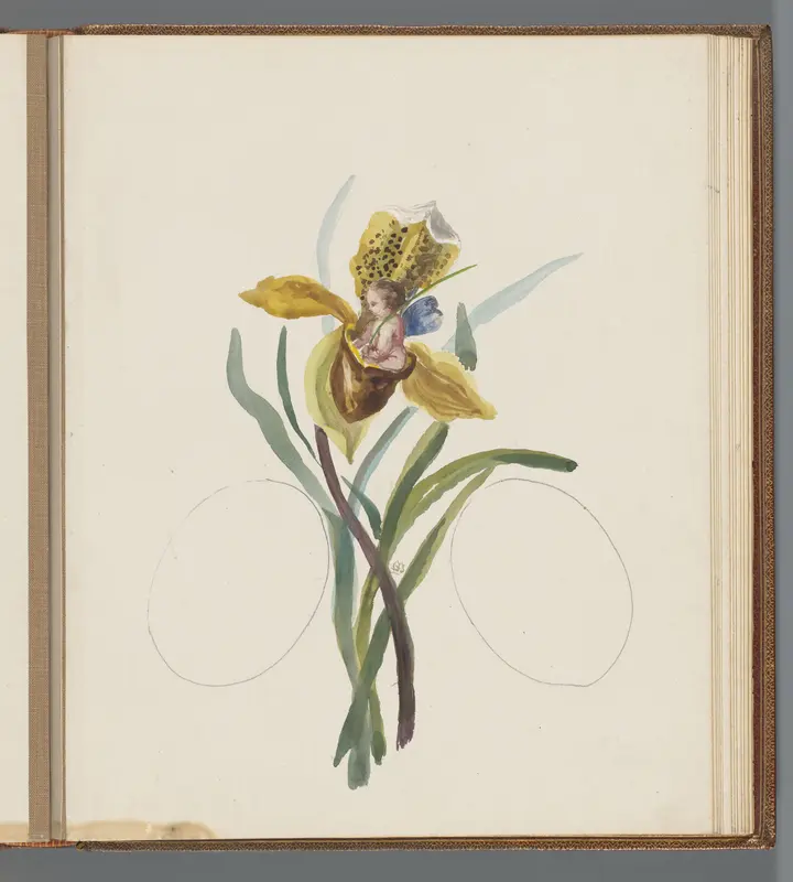 Gele iris met putto Wall Art by Unknown - High-Resolution Digital Print
