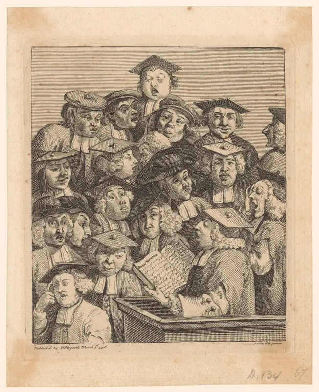 Geleerden bij een lezing Wall Art by William Hogarth - High-Resolution Digital Print