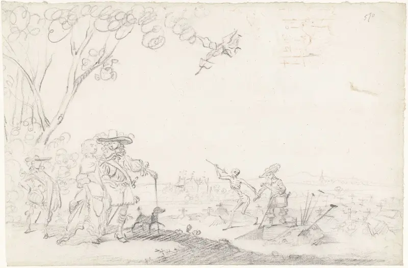 Geliefden bij een kerkhof Wall Art by Gesina ter Borch - High-Resolution Digital Print