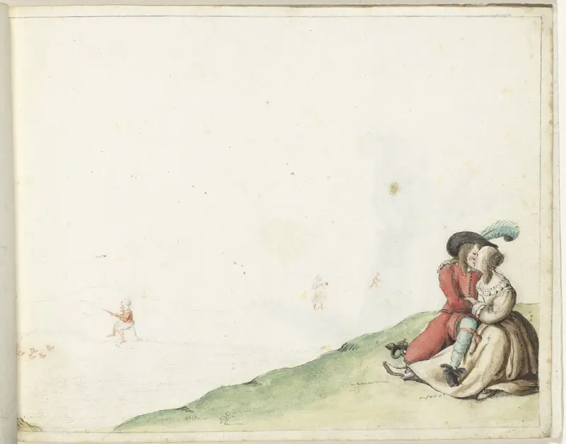Geliefden bij een vijver Wall Art by Gesina ter Borch - High-Resolution Digital Print