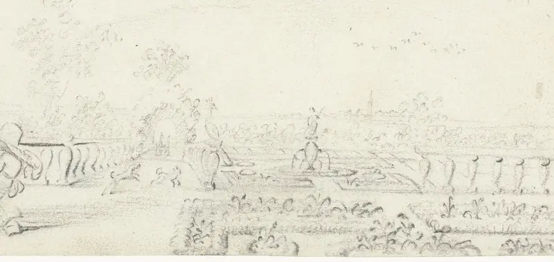 Geliefden in een formele tuin Wall Art by Gesina ter Borch - High-Resolution Digital Print