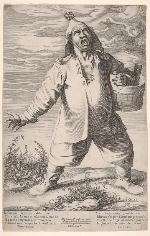 Geminiano Caldarostaro (chestnut seller) Wall Art by Francesco Villamena - High-Resolution Digital Print