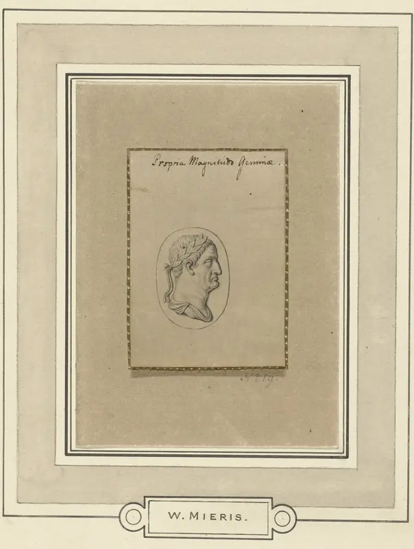 Gemme met het portret van keizer Galba in profiel Wall Art by Willem van Mieris - High-Resolution Digital Print
