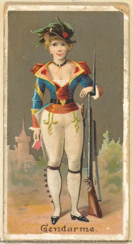 Gendarme, from the Occupations for Women series (N166) for Old Judge and Dogs Head Cigarettes Wall Art by Goodwin & Company - High-Resolution Digital Print
