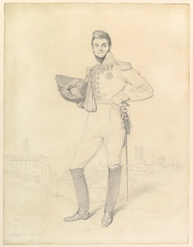 General Louis-Étienne Dulong de Rosnay Wall Art by Jean Auguste Dominique Ingres - High-Resolution Digital Print