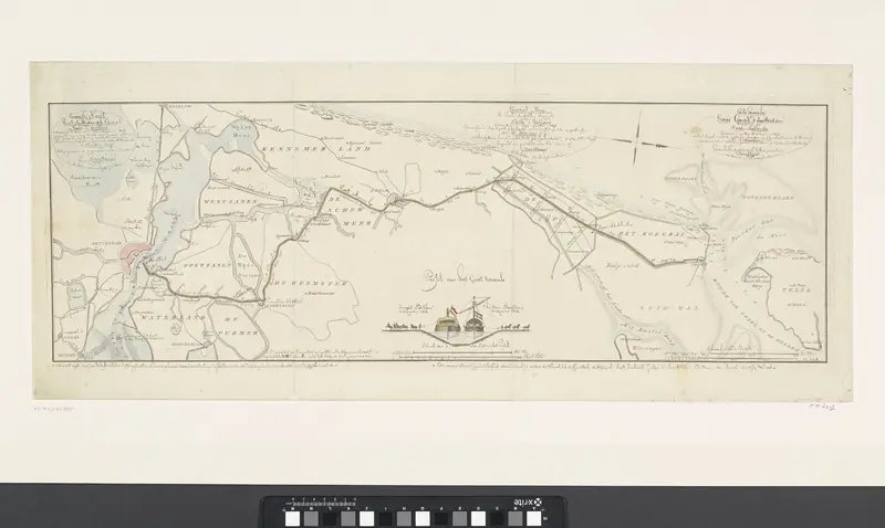 Generale Kaart Groot Amsterdamsch Canaal door Noord-Holland ondernomen in 1819 en voleindigt in 1825 / Carte Generale Grand Canal d'Amsterdam traversant la Nord-Hollande (...) Wall Art by Unknown - High-Resolution Digital Print