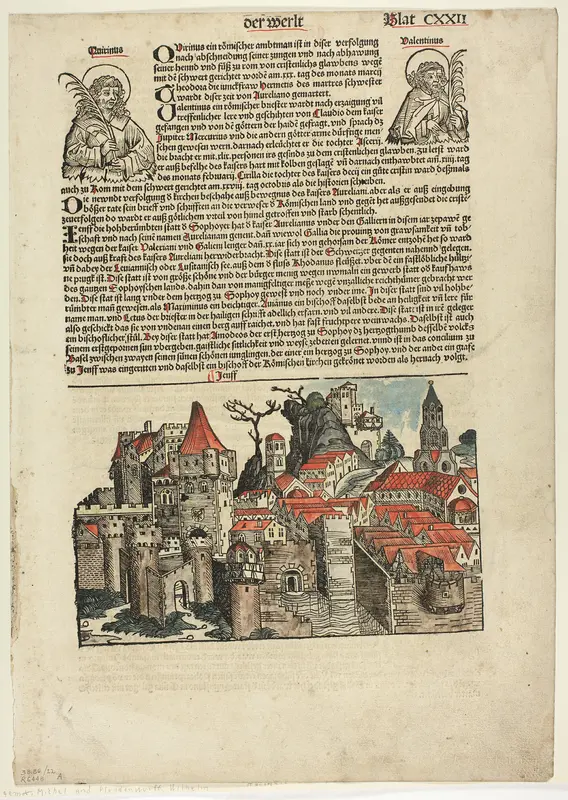 Geneva from Schedel Weltchronik (Schedel’s World History), Plate 22 from Woodcuts from Books of the 15th Century Wall Art by Michel Wolgemut - High-Resolution Digital Print