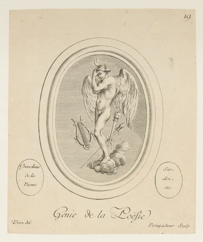 Genie de la Poësie Wall Art by Madame la Marquise de Pompadour - High-Resolution Digital Print