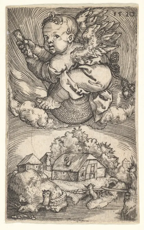 Genius on a Globe Floating in the Air Wall Art by Barthel Beham - High-Resolution Digital Print
