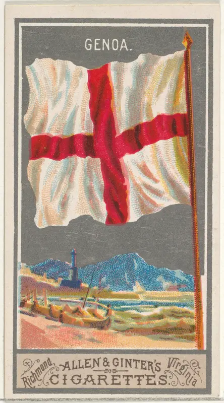 Genoa, from the City Flags series (N6) for Allen & Ginter Cigarettes Brands Wall Art by Allen & Ginter - High-Resolution Digital Print
