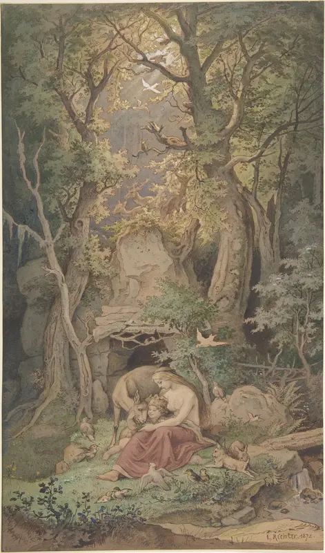 Genoveva Wall Art by Adrian Ludwig Richter - High-Resolution Digital Print