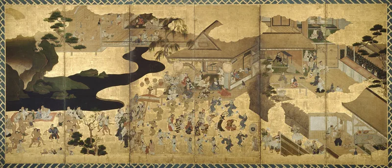 Genre Scenes (Fūzoku byōbu) Wall Art by Unknown - High-Resolution Digital Print