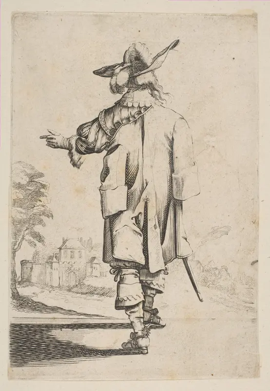 Gentleman Seen from the Back Pointing towards a Chateau Wall Art by Anonymous, French, 17th century - High-Resolution Digital Print