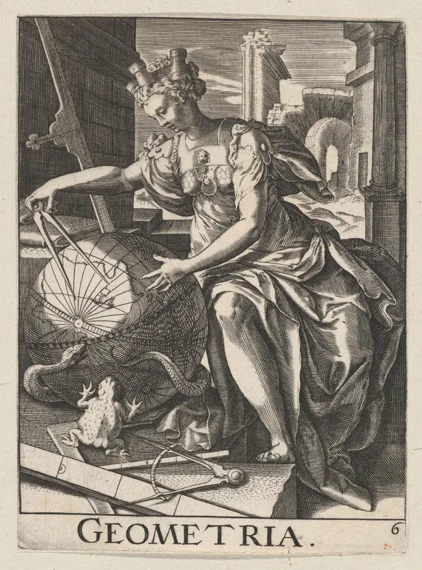 Geometria, plate 6 from "The Seven Liberal Arts" Wall Art by Paulus Fürst - High-Resolution Digital Print