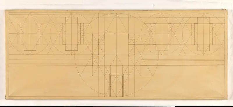 Geometrisch model voor marmerdecoratie in de Hoge Raad te Den Haag Wall Art by Richard Nicolaüs Roland Holst - High-Resolution Digital Print