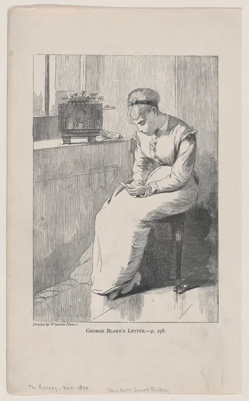 George Blake's Letter (The Galaxy, An Illustrated Magazine of Entertaining Reading, Vol. IX) Wall Art by Winslow Homer - High-Resolution Digital Print