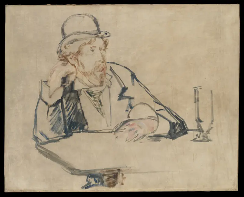 George Moore (1852–1933) at the Café Wall Art by Edouard Manet - High-Resolution Digital Print