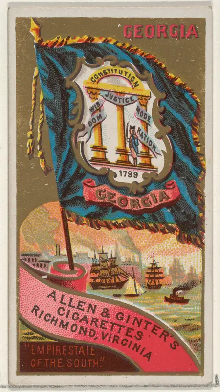 Georgia, from Flags of the States and Territories (N11) for Allen & Ginter Cigarettes Brands Wall Art by Allen & Ginter - High-Resolution Digital Print