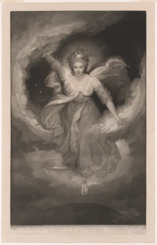 Georgiana Duchess of Devonshire, Portrait as Cynthia from Spenser's 'The Faerie Queen' Wall Art by Valentine Green - High-Resolution Digital Print