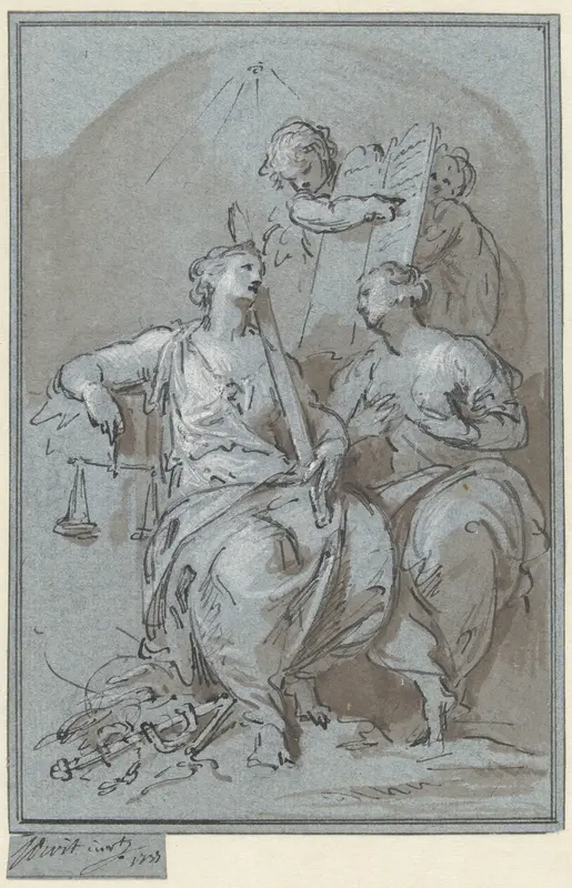 Gerechtigheid en Goedertierendheid Wall Art by Jacob de Wit - High-Resolution Digital Print