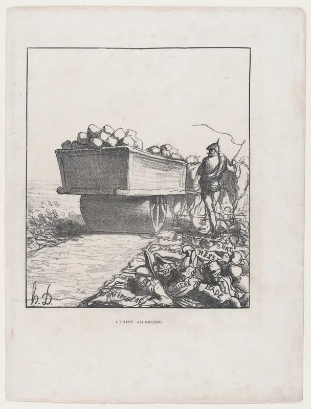 German unity, from News of the day, published in "L'Album du Siège" Wall Art by Honoré Daumier - High-Resolution Digital Print