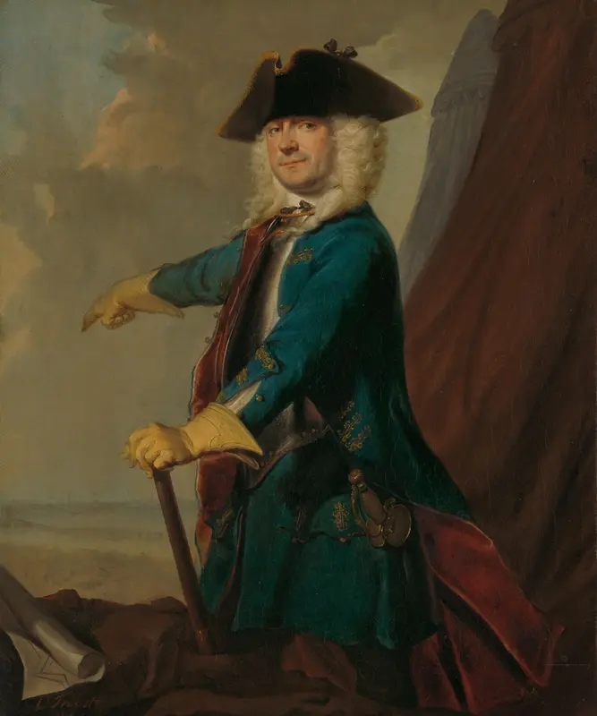 Gerrit Sichterman (1688-1730). Generaal kwartiermeester der cavalerie, kolonel van het regiment infanterie Oranje-Groningen, commandant van Grave Wall Art by Cornelis Troost - High-Resolution Digital Print