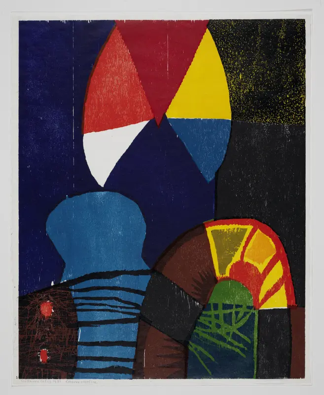Gesegmenteerde gekleurde cirkel Wall Art by Unknown - High-Resolution Digital Print