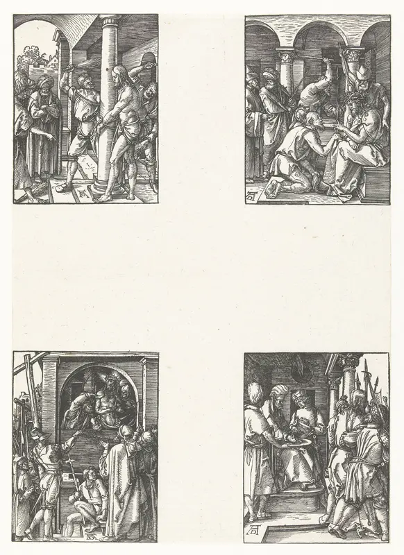 Geseling, Doornenkroning, Christus aan het volk getoond (Ecce homo), Pilatus wast zijn handen in onschuld Wall Art by Unknown - High-Resolution Digital Print