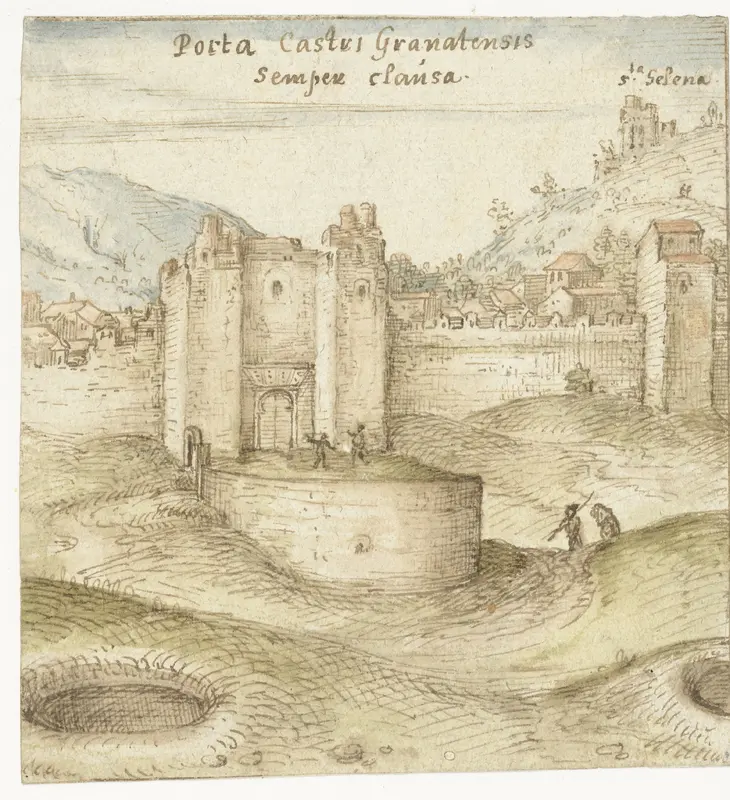 Gesloten poort tot het kasteel (Alhambra) te Granada Wall Art by Joris Hoefnagel - High-Resolution Digital Print