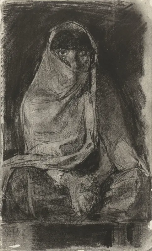 Gesluierde Arabische vrouw Wall Art by George Hendrik Breitner - High-Resolution Digital Print