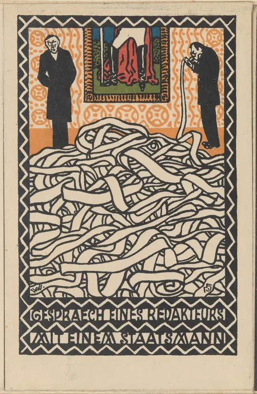 Gespräch eines Redakheurs mit einem Staatsmann (Editor's Conversation with a Statesman) Wall Art by Moriz Jung - High-Resolution Digital Print