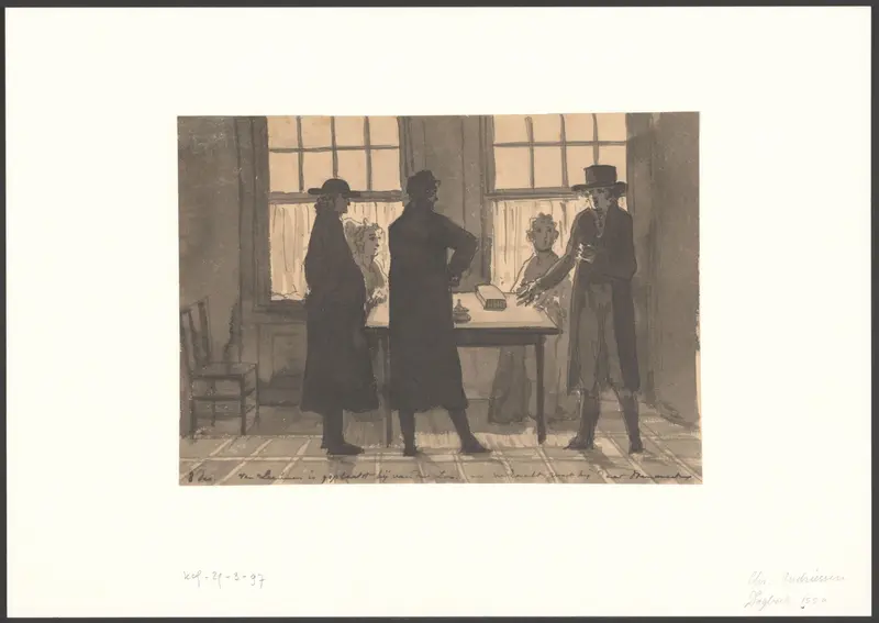 Gesprek bij de familie Andriessen thuis Wall Art by Christiaan Andriessen - High-Resolution Digital Print